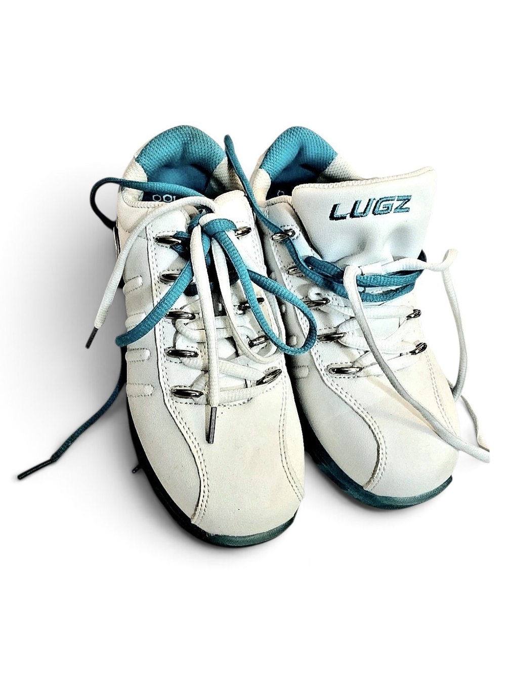 Lugz Kids White and Teal Accent Lace-Up Sneakers